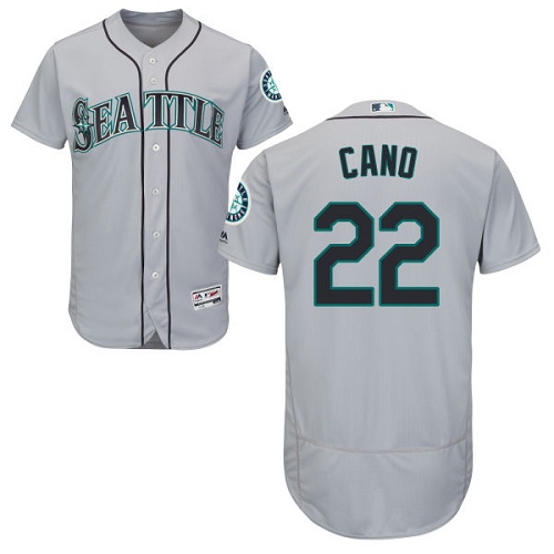 Mariners #22 Robinson Cano Grey Flexbase Authentic Collection Stitched MLB Jersey - Click Image to Close